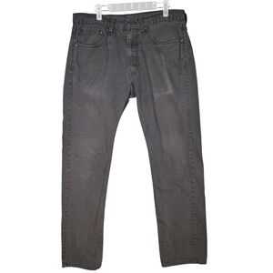 Levis 505 Jeans Mens 34x34 Gray Straight Leg Denim Classic Fit Mid Rise Cotton